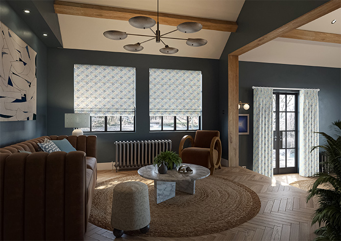 Foxley Faux Silk, Marine - Roman Blind - Image 6